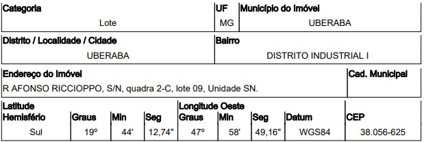 Terreno Caixa em UBERABA / MG - 10214085
