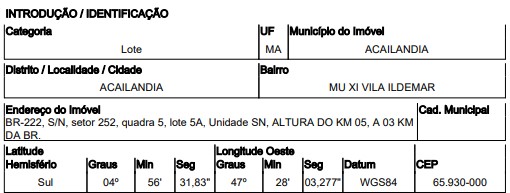 Terreno da Caixa em ACAILANDIA / MA - 1444405623545