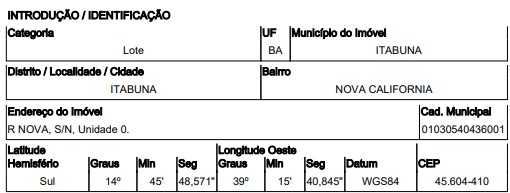 Terreno da Caixa em ITABUNA / BA - 1555514927253