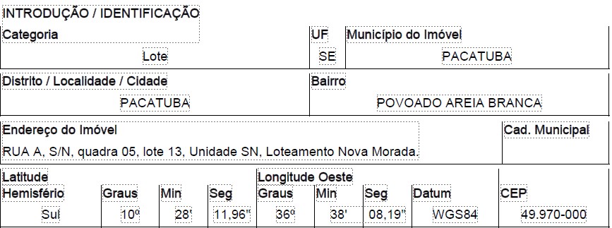 Terreno da Caixa em PACATUBA / SE - 10286333