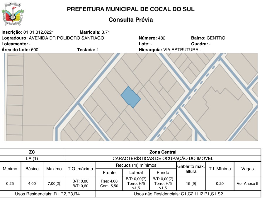 Terreno da Caixa em COCAL DO SUL / SC - 10003975