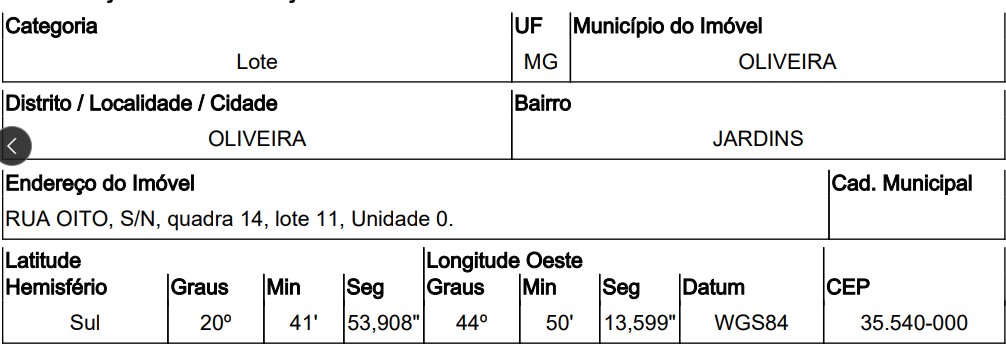 Terreno da Caixa em OLIVEIRA / MG - 10309336