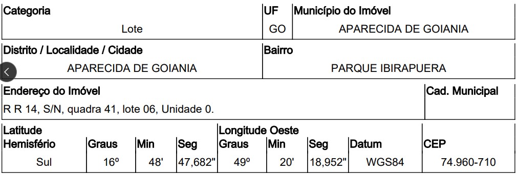 Terreno da Caixa em APARECIDA DE GOIANIA / GO - 10309337