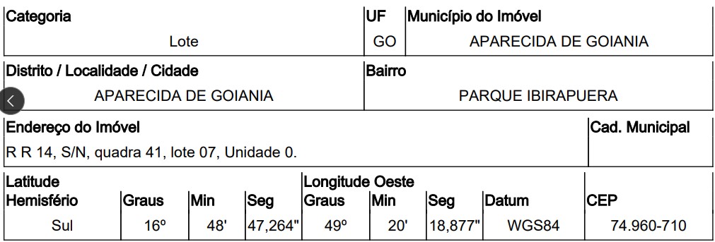 Terreno da Caixa em APARECIDA DE GOIANIA / GO - 10309338